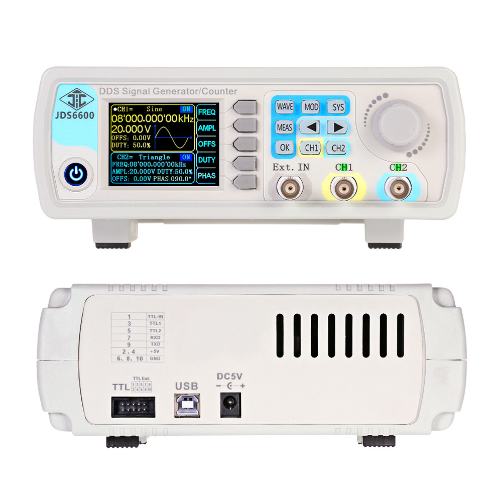 YAO JDS6600 15/30/40/50/60MHz  - огляд і ціна Dual Channel Arbitrary Waveform Function Generator 60Mhz